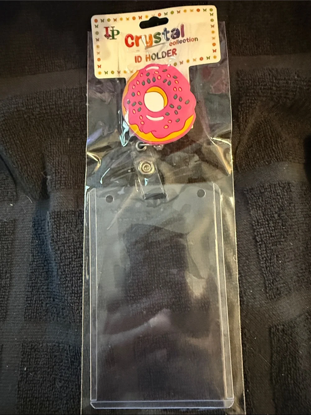 Pink Donut ID Holder Clip